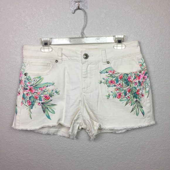 LC Lauren Conrad Pants - LAUREN CONRAD Painted Floral Pattern Shorts Sz 10